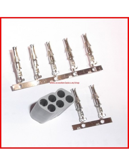 Conector macho de 6 cables