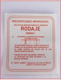 PEGATINA DE RODAJE VESPA 4... 2