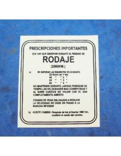 PEGATINA DE RODAJE VESPA