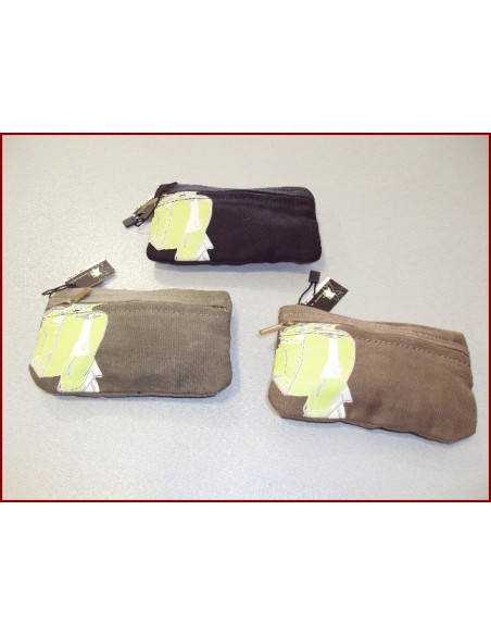 Monedero cuadrado 2 cremalleras NEGRO