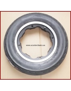 LLanta tubeless negra Lambretta con Cubierta